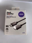 Dealworthy Hdmi High Speed Cable 6ft Black 4k With Ethernet - Open Box. Fixed Price $9.87.