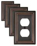 Zillsea Metal Wall Plates, Decorative Switch Plates 1 Duplex 4pk, Aged Bronze. Fixed Price $22.66.