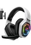 Ozeino Gaming Headset 2.4 Ghz Dual Wireless Noise Cancelling White. Fixed Price $15.99.