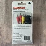 Magnavox Video Stereo Audio Cable 6 Foot New For Tv, Dvd, Receiver, Box. Fixed Price $10.99.