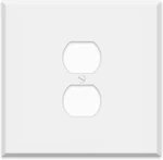 Oversized White Metal Outlet Covers, 2 Gang With Single Duplex Receptacle, 5.5". Fixed Price $26.48.