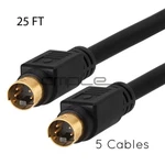 S-video Cable 25ft Svhs Male To Wire 4 Pin Video Cord Tv Pc Vcr Vhs 5 Pack. Fixed Price $27.49.