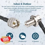 Mookeerf 6ft Rg58 Uhf Pl259 So239 Right Angle Coax Cable. Fixed Price $27.99.