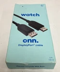 Onn 6 Ft Display Port Cable High-quality Performance Authentic Sound Black. Fixed Price $14.99.
