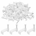 Harfington 100pcs Cable Clips 14mm Half Clamp J-hook With Nail Square Single.... Fixed Price $10.81.