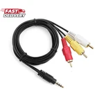 Maxllto 5ft Long Mini 3.5mm 4-din Av Plug Male To 3 Rca A/v Tv Audio Vid. Fixed Price $10.33.