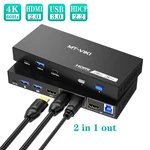 Mt-viki 2 Port Hdmi Kvm Switch 4k 60hz Usb 3.0 For 2pcs W/desktop Controller. Fixed Price $46.99.