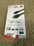 High Speed Black Hdmi Cable 6ft For Hdtv General Electric A To C Mini Ge. Fixed Price $11.00.