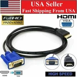 Hdmi Male To Vga Video Converter Adapter Cable For Pc Dvd 1080p Hdtv 6ft. Fixed Price $6.57.