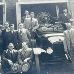 C1920 Photograph Lbfd Fire Department Men Posing W/ Trucks 8x10 C13. Fixed Price $13.50.