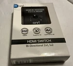 Onn Hdmi Bi-direction Switch, 1080p, 3d, 4kx2k, New In Box. Fixed Price $11.00.