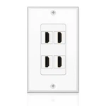 Hdmi Wall Plate (4 Port, White) Socket Plug Insert Jack Outlet Panel Mount. Fixed Price $18.99.