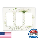 Oilbiexn Light Switch Cover Minimalist Green Flowers Modern Florals 3 Gang Wall. Fixed Price $32.99.