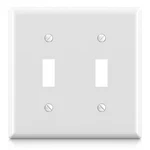 Elegrp 2-gang Toggle Switch Wall Plates, Standard Size 4.53" 1 Pack, White. Fixed Price $8.99.