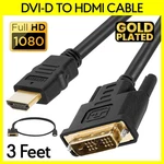 3ft Dvi Male To Hdmi Adapter Cable Connector Converter Cord Tv Monitor. Fixed Price $8.99.