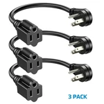 Dewenwils 3 Pack Short Power Extension Cord Cable 1 Ft Outlet Saver Sjt 14 Awg. Fixed Price $12.99.
