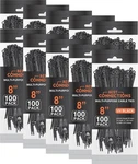 Connections Black Cable Ties 1,000 Pcs Zip 8 Inch With Screw Down H. Fixed Price $55.83.