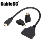 Cablecc Hdtv To Dual Female Splitter Extension Cable Micro & Mini Hdmi. Fixed Price $8.99.