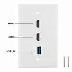 4k 2 Hdmi Usb 3.0 Wall Plate Face Panel Coupler Outlet Extender Socket. Fixed Price $15.99.