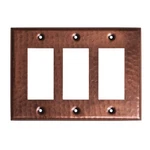 Monarch Abode 3-gang Rocker Wall Plate, Hand Hammered 3 Gang, Pure Copper. Fixed Price $28.88.