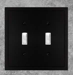 Henne Bery Modern Edge Decorative Double Switch Wall Plate Solid Matte Black X2. Fixed Price $17.99.