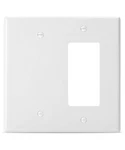 Bates Combination Wall Plate, Decorator/blank, 2 Gang Switch 1 Pack, White. Fixed Price $11.30.