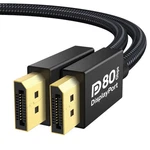 Ivanky 80gbps Vesa Certified Displayport Cable 2.1, 16k 6.6 Feet, Black. Fixed Price $28.74.