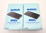 Lot Of 2 Onn. 4-device Hdmi Switch 10009478 With Remote Control New. Fixed Price $30.00.