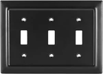Decorative Wall Plate Switch Outlet Cover, 3-gang, Matte Black. Fixed Price $22.41.