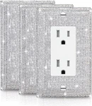 Gaocai 3 Pcs Silver Shiny Rhinestones Wall Plates Light Switch Cover Plat. Fixed Price $18.92.