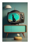 1950s Cat Tv - A Mid Century Modern Atomic Age With Tvc11. Fixed Price $19.99.