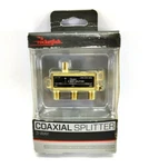 Rocketfish 3 Way Coaxial Splitter Gold. Fixed Price $17.97.