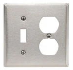 Leviton 2-gang 1-toggle 1-duplex Device Combination 1 Pack, Stainless Steel. Fixed Price $14.99.