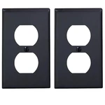 Leviton 80703-e Duplex Outlet Receptacle Wallplate 1-gang Black Tp, 2 Pcs. Fixed Price $14.00.