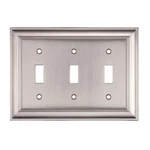 Allen + Roth 3-gang Satin Nickel Standard Toggle Metal Wall Plate. Fixed Price $34.96.