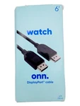 Onn 6 Ft Display Port Cable High-quality Performance Authentic Sound Black. Fixed Price $12.99.