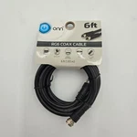 Onn Rg6 Coaxial Cable 6ft Black Dual Shield 3ghz Ftype Jack For Tv Satellite Dvr. Fixed Price $4.99.