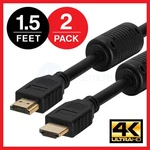 High Speed Hdmi Cable 1.5 Ft Ethernet 1.4 Bluray 3d Full Hdtv Lcd - Lot Of 2. Fixed Price $12.49.