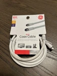 Ge 33602 6' Rg6 Coax Cable, White. Fixed Price $4.99.