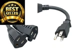 Cablelera Power Cord Extension And Splitter, Nema 5-15p To 14 Inch, Black. Fixed Price $12.34.