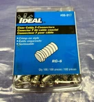 Ideal Rg-6 86-017 Coax Cable F-connectors Crimp On Style (qty 1pk Of 100). Fixed Price $49.99.