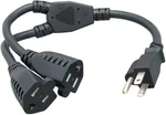 Cablelera Power Cord Extension And Splitter, Nema 5-15p To 5-15r X 2, 16 Aw. Fixed Price $8.50.