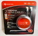 Member's Mark Twin Pack 9' (2 Ultra Hd Hdmi Cables) - 4k New/unopened. Fixed Price $11.95.