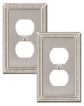 Treewell 2-pack Duplex Outlet Cover Plate, Single 2pk, Brushed Nickel. Fixed Price $17.99.
