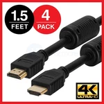 High Speed Hdmi Cable 1.5 Ft Ethernet 1.4 Bluray 3d Full Hdtv Lcd - Lot Of 4. Fixed Price $20.49.