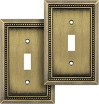 2pack Antique Brass Decorative Wall Plate Single Toggle Switch Cover Metal. Fixed Price $18.74.