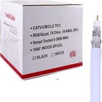 1000ft Rg6 Quad Shielded Coaxial Cable Audio Video Catv/matv Transmissions White. Fixed Price $94.99.