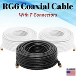Rg6 Coaxial Digital Cable Satellite Tv Antenna Coax Dish Video Hd F-type Dual. Fixed Price $17.50.