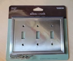 Allen + Roth Triple Toggle Wall Plate Satin Nickel 0326194 Light Switch Silver. Fixed Price $11.95.
