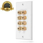 Coupler Type Gold Plated Copper Banana Binding Post Wall Plate For 4 Speakers. Fixed Price $15.99.